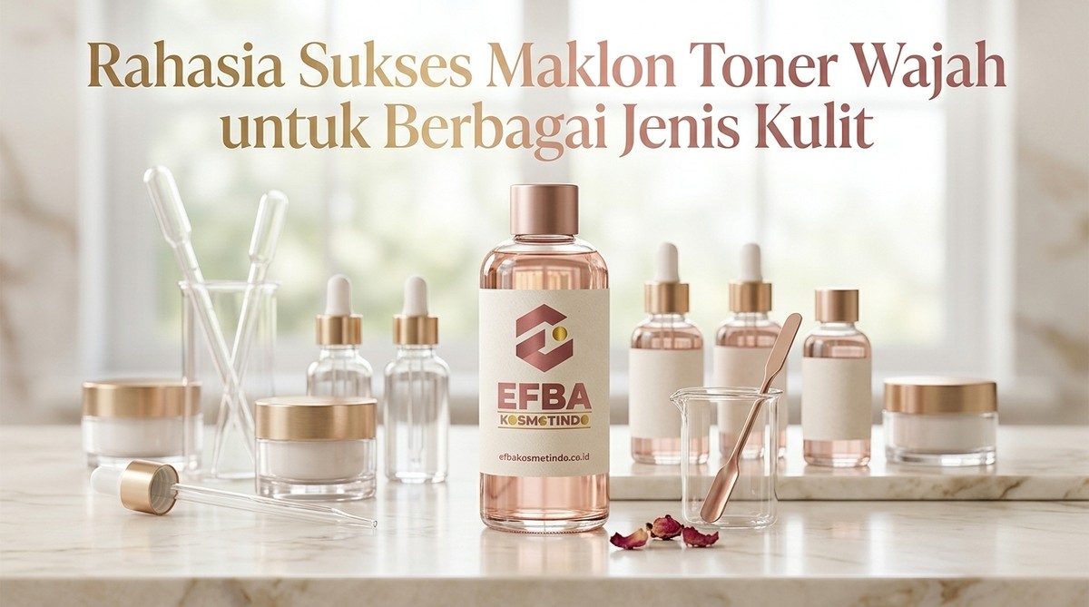 Varian produk toner wajah berkualitas hasil maklon skincare di pabrik CPKB