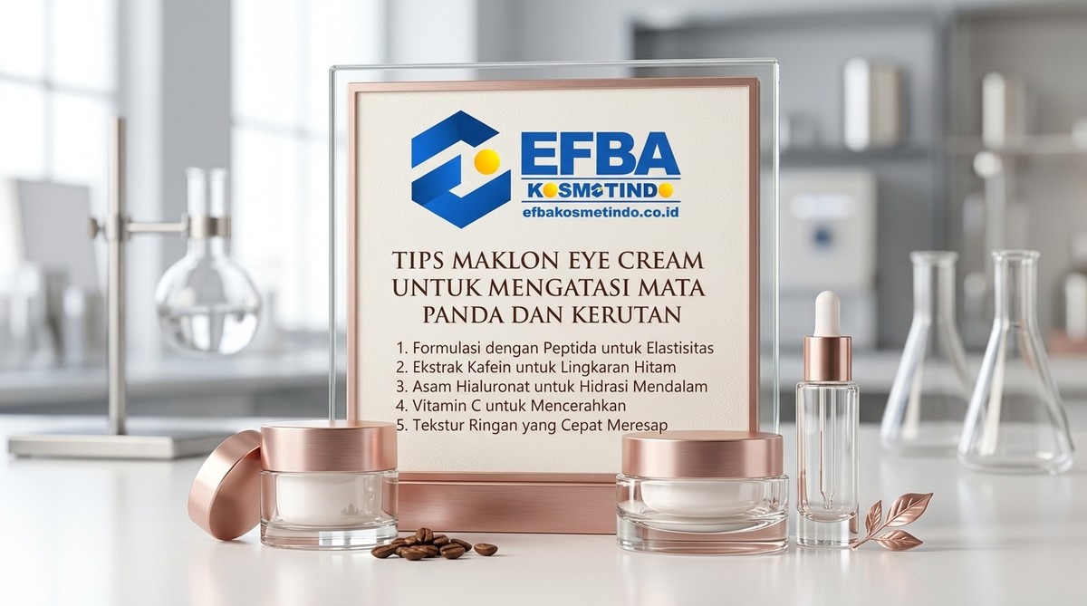 Desain kemasan produk eye cream hasil produksi maklon
